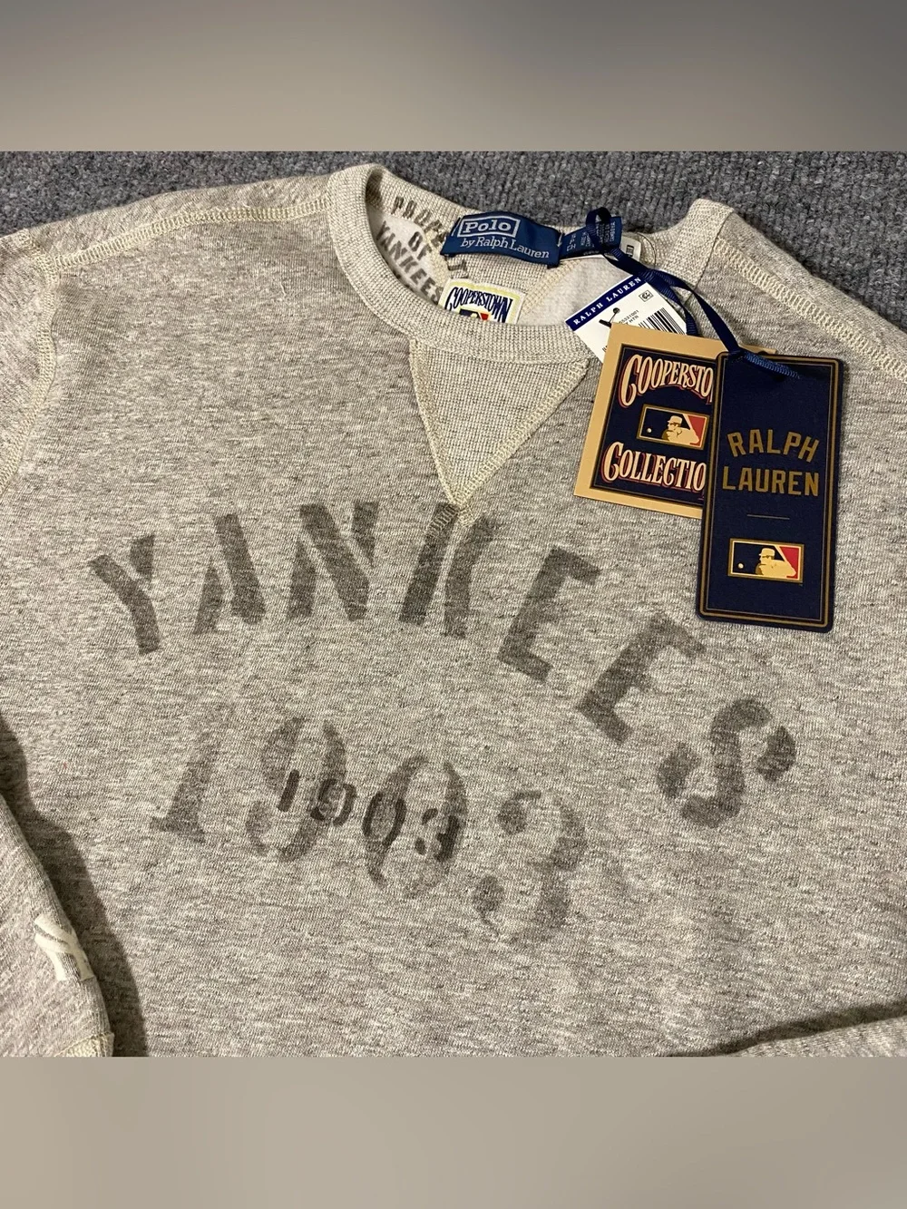 Polo Ralph Lauren x New York Yankees Vintage Fleece Mens S Crewneck Sweatshirt